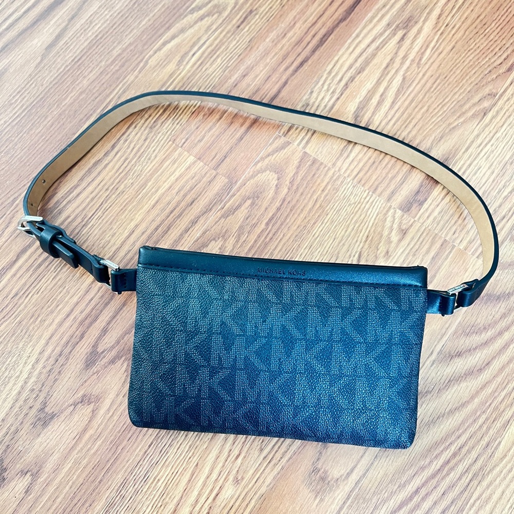 Michael Kors Monogram Black Belt Bag
